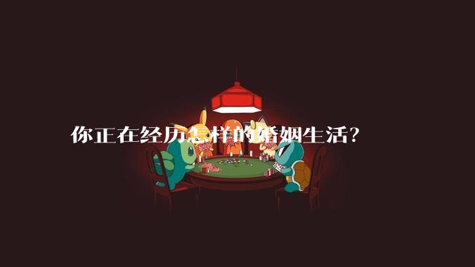 你正在经历怎样的婚姻生活？