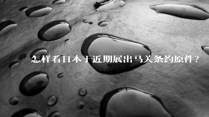 怎样看日本于近期展出马关条约原件？